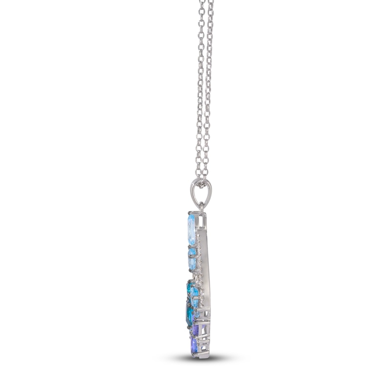 Main Image 2 of Le Vian Mare Azzurro Natural Multi-Gemstone Necklace 1/3 ct tw 14K Vanilla Gold