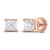 Thumbnail Image 2 of Certified Princess-Cut Diamond Solitaire Stud Earrings 3/4 ct tw 14K Rose Gold (I/I1)