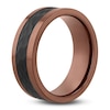 Thumbnail Image 2 of Men's Hammered Wedding Band Black & Brown Ion-Plated Tungsten Carbide 8mm