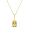 Thumbnail Image 1 of Pear-Shaped Natural Citrine & Diamond Necklace 1/6 ct tw 10K Yellow Gold 18"