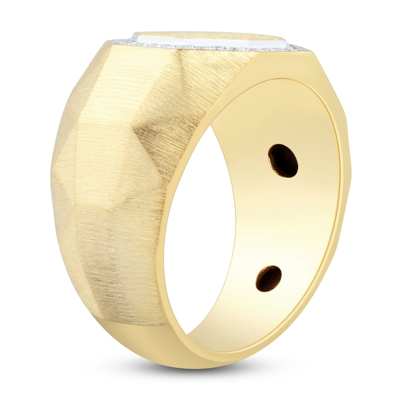 Main Image 2 of Men's Diamond Octagon Ring 1/8 ct tw 10K Yellow Gold