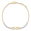 Thumbnail Image 1 of Diamond Linked Teardrops Bracelet 1/4 ct tw 10K Yellow Gold 7.5"