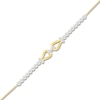 Thumbnail Image 2 of Diamond Linked Teardrops Bracelet 1/4 ct tw 10K Yellow Gold 7.5"