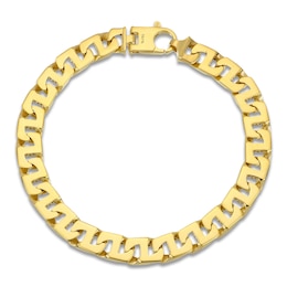 Italia D'Oro Men's Solid Greek Key Link Bracelet 8mm 14K Yellow Gold 8.5"