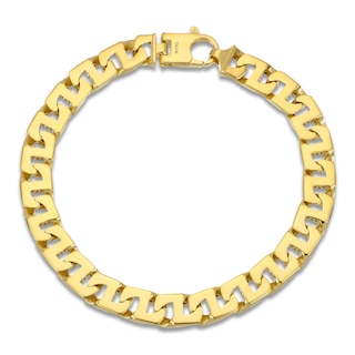 Italia D'Oro Men's Solid Greek Key Link Bracelet 8mm 14K Yellow Gold 8.5"