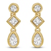 Thumbnail Image 1 of Blue Nile X Jared Pear, Princess & Round-Cut Three-Stone Drop Earrings 1 ct tw 14K Yellow Gold