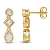 Thumbnail Image 3 of Blue Nile X Jared Pear, Princess & Round-Cut Three-Stone Drop Earrings 1 ct tw 14K Yellow Gold