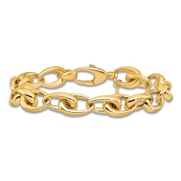 Blue Nile X Jared Tapered Oval Link Bracelet 14K Yellow Gold 8"