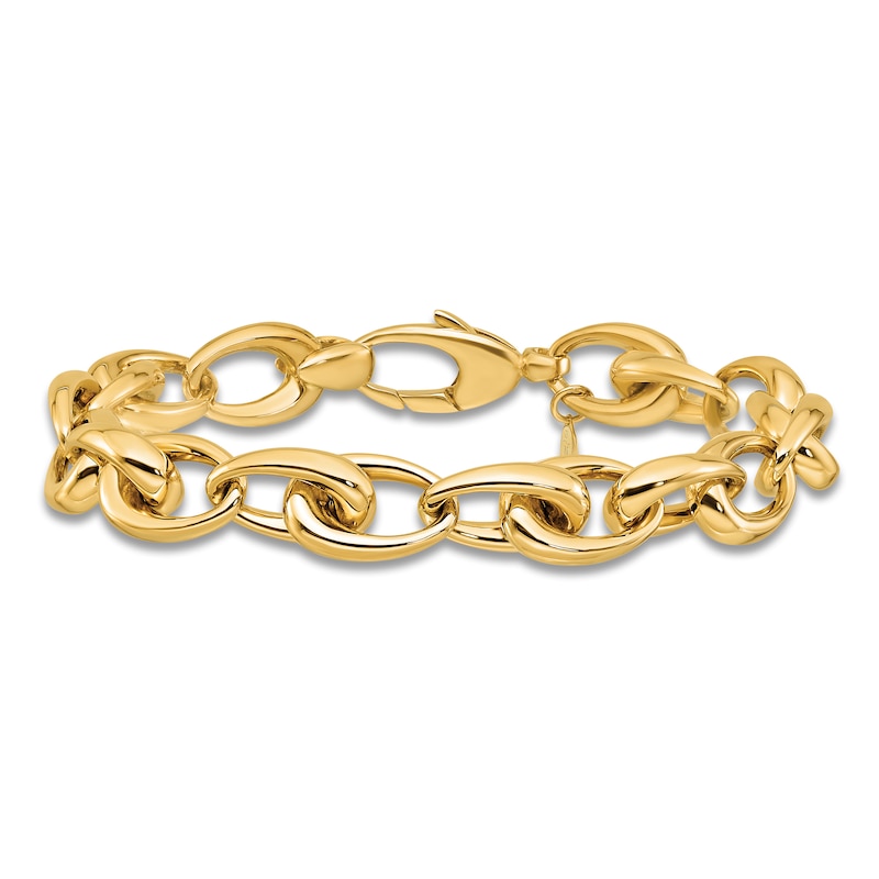 Main Image 1 of Blue Nile X Jared Tapered Oval Link Bracelet 14K Yellow Gold 8"
