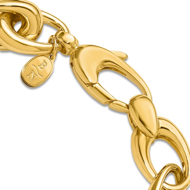 Main Image 6 of Blue Nile X Jared Tapered Oval Link Bracelet 14K Yellow Gold 8"