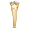 Thumbnail Image 2 of Blue Nile X Jared Princess, Pear & Round-Cut Diamond Three-Stone Curve Ring 3/4 ct tw 14K Yellow Gold