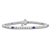 Thumbnail Image 1 of Blue Nile X Jared Baguette-Cut Natural Blue Sapphire & Diamond Tennis Bracelet 2 ct tw 14K White Gold 7"
