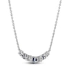 Thumbnail Image 3 of Blue Nile X Jared Natural Blue Sapphire & Diamond Graduated Smile Necklace 1/2 ct tw 14K White Gold 18"
