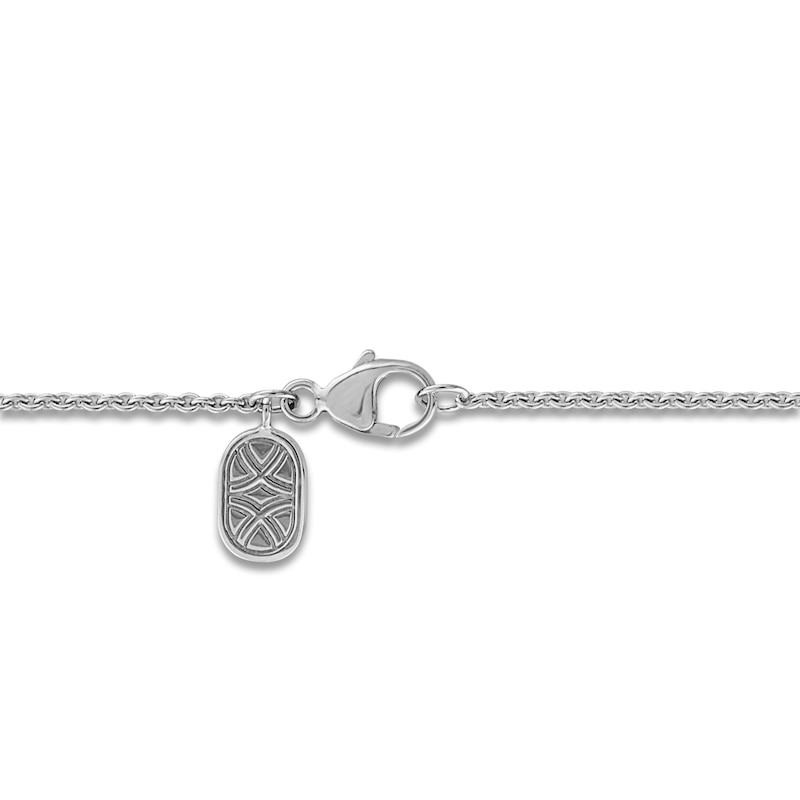 Main Image 4 of Blue Nile X Jared Natural Blue Sapphire & Diamond Graduated Smile Necklace 1/2 ct tw 14K White Gold 18"