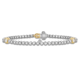 Blue Nile X Jared Diamond Bezel-Set Station Tennis Bracelet 2 ct tw 14K Two-Tone Gold 7"