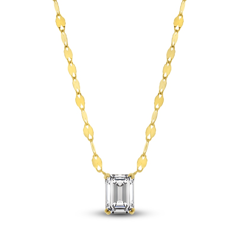 Main Image 1 of Blue Nile X Jared Emerald-Cut Diamond Valentino Chain Necklace 1 ct tw 14K Yellow Gold 18"