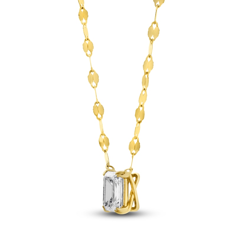 Main Image 2 of Blue Nile X Jared Emerald-Cut Diamond Valentino Chain Necklace 1 ct tw 14K Yellow Gold 18"