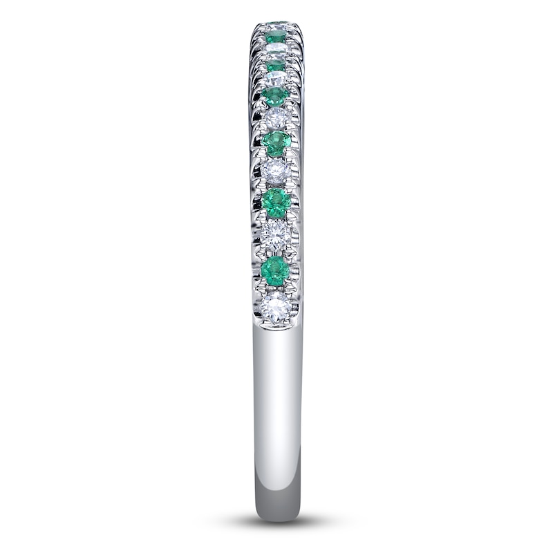 Main Image 2 of Shy Creation Natural Emerald & Diamond Ring 1/10 ct tw 14K White Gold SC55025934Z7
