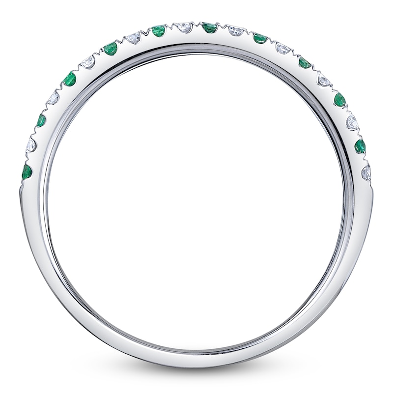 Main Image 3 of Shy Creation Natural Emerald & Diamond Ring 1/10 ct tw 14K White Gold SC55025934Z7