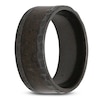 Thumbnail Image 2 of Men's 9mm Brown Dinosaur Bone Inlay Wedding Band Black Zirconium