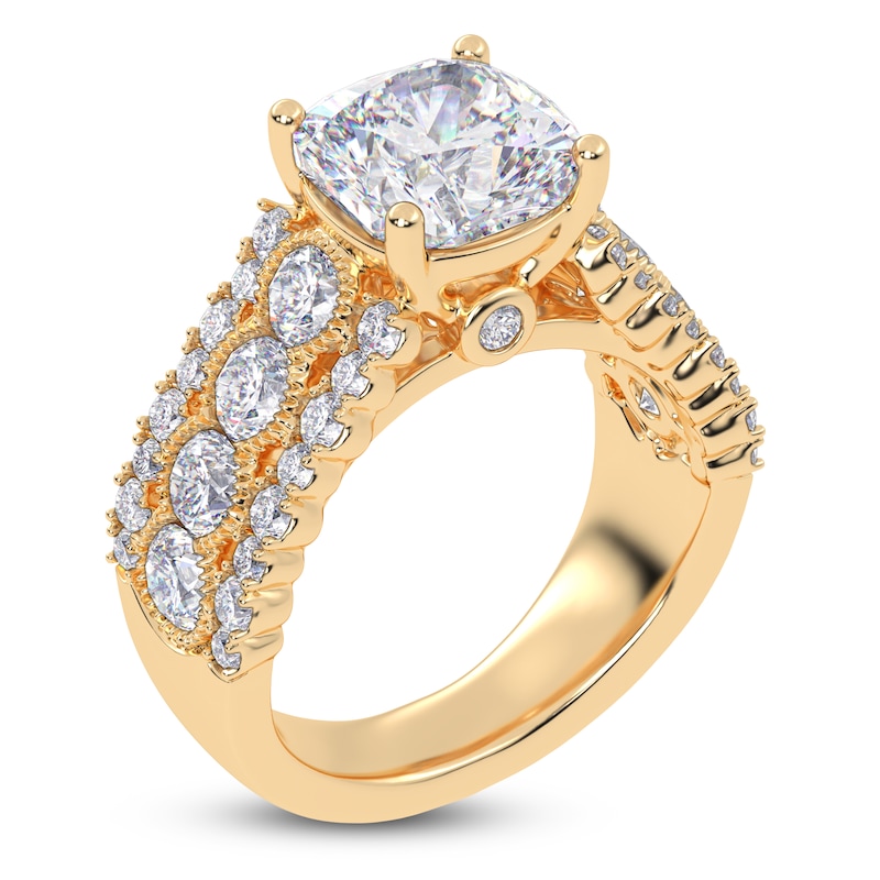 Main Image 2 of Cushion-Cut Created By Jared Studio Lab-Created Diamond Engagement Ring 4-3/4 ct tw 14K Yellow Gold