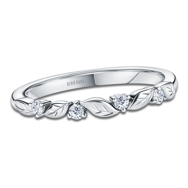 Kirk Kara Diamond Four-Stone Leaf Wedding Band 1/15 ct tw Platinum