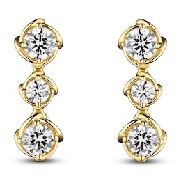 Matinee by A Link Diamond Abbracci Three-Stone Drop Earrings 1/2 ct tw 18K Yellow Gold