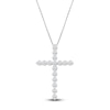 Thumbnail Image 1 of Lab-Grown Diamond Cross Necklace 2 ct tw 14K White Gold 18"