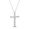Thumbnail Image 4 of Lab-Grown Diamond Cross Necklace 2 ct tw 14K White Gold 18"