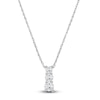 Thumbnail Image 1 of Lab-Grown Diamond Graduated Three-Stone Stack Necklace 1/4 ct tw 14K White Gold 18"