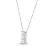Thumbnail Image 4 of Lab-Grown Diamond Graduated Three-Stone Stack Necklace 1/4 ct tw 14K White Gold 18"