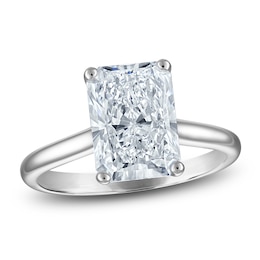 Radiant-Cut Lab-Grown Diamond Solitaire Plus Engagement Ring 3 ct tw Platinum (VS2/F)
