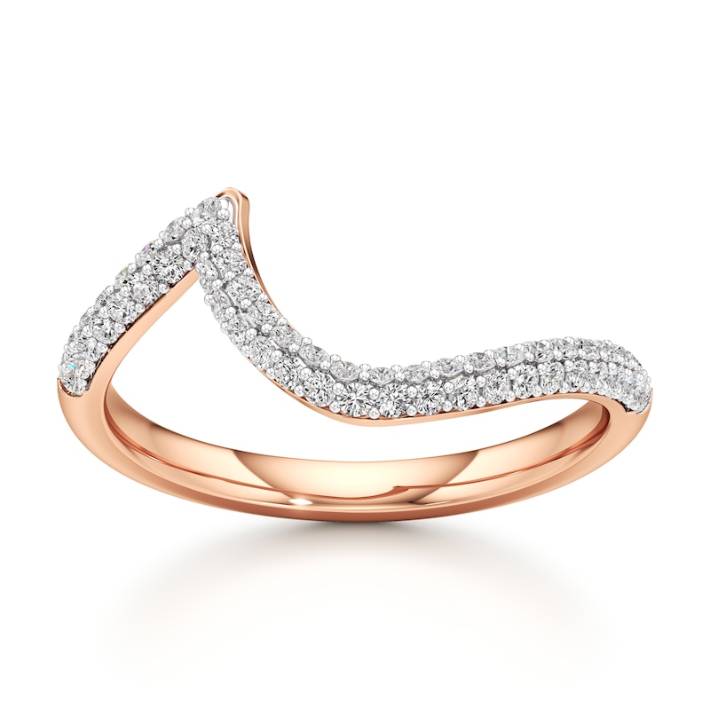 Main Image 1 of J'Lure Lab-Grown Diamond Contour Wedding Band 3/8 ct tw 18K Rose Gold