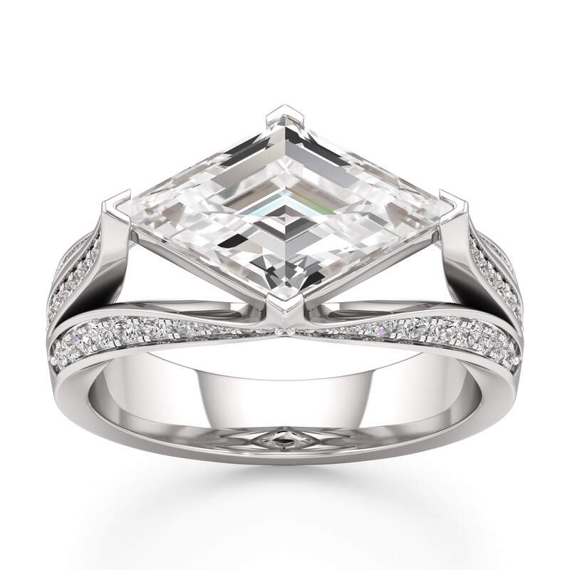 Main Image 1 of J'Lure Lab-Grown Diamond Lozenge Step-Cut Engagement Ring 3-1/2 ct tw 18K White Gold