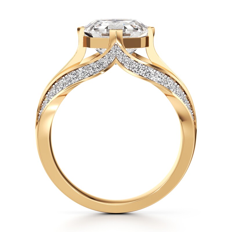 Main Image 2 of J'Lure Lab-Grown Diamond Octagon Step-Cut Engagement Ring 3-1/2 ct tw 18K Yellow Gold