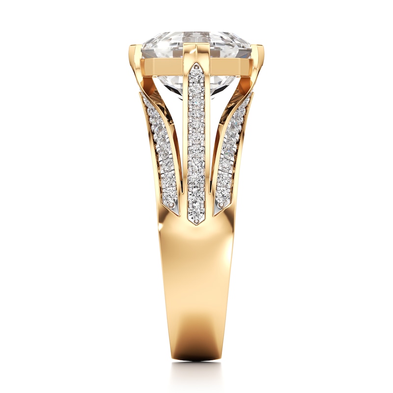 Main Image 3 of J'Lure Lab-Grown Diamond Octagon Step-Cut Engagement Ring 3-1/2 ct tw 18K Yellow Gold