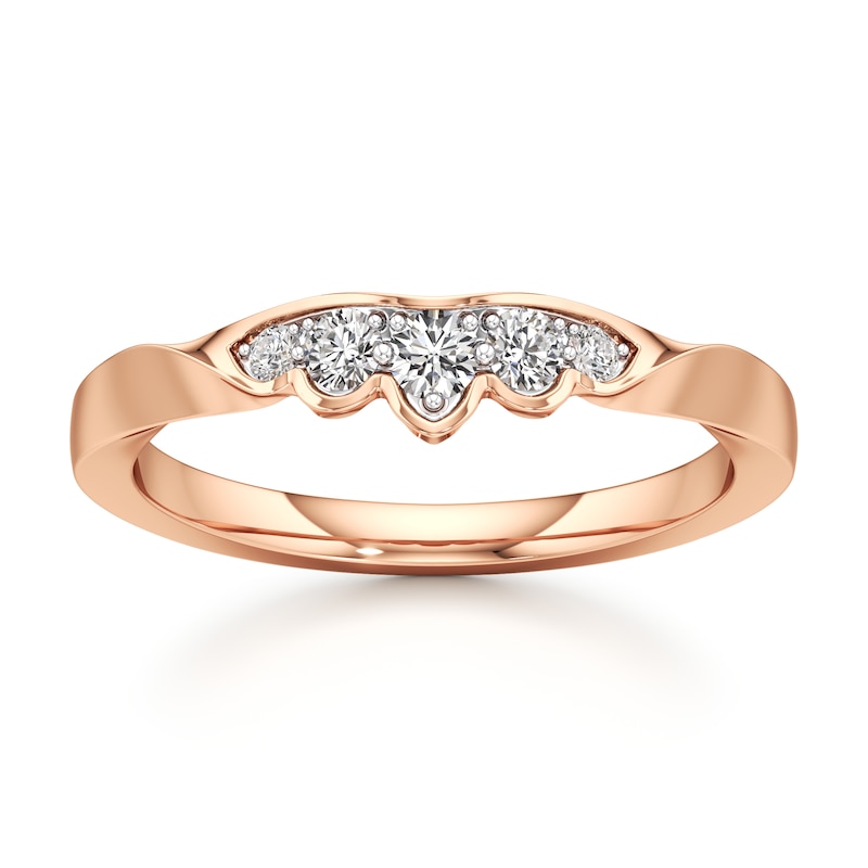 Main Image 1 of J'Lure Lab-Grown Diamond Scalloped Wedding Band 1/5 ct tw 18K Rose Gold