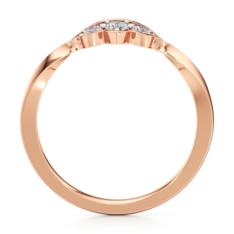 Main Image 2 of J'Lure Lab-Grown Diamond Scalloped Wedding Band 1/5 ct tw 18K Rose Gold