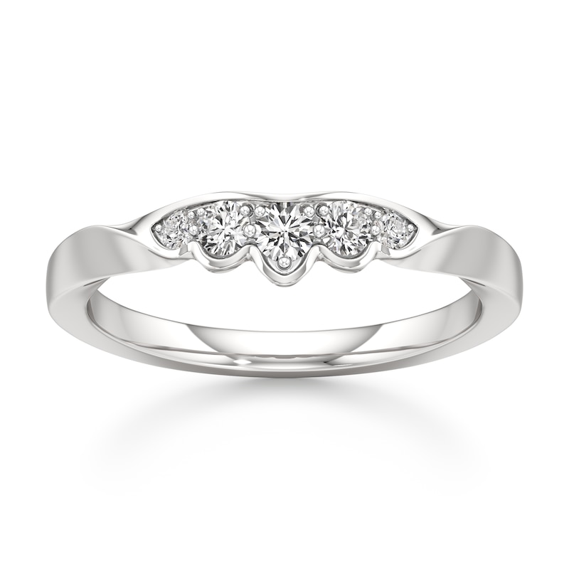 Main Image 1 of J'Lure Lab-Grown Diamond Scalloped Wedding Band 1/5 ct tw 18K White Gold