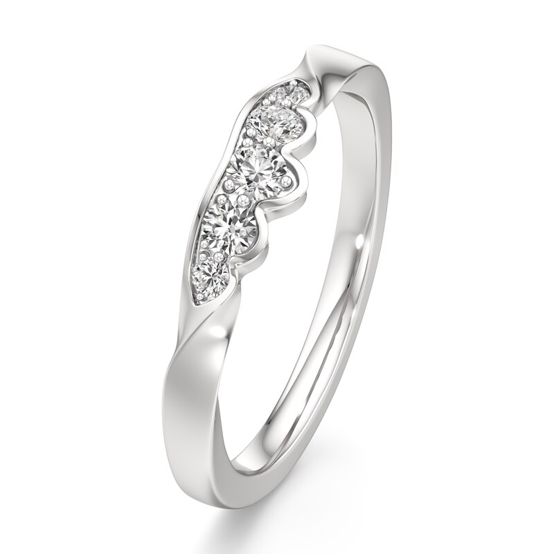 Main Image 4 of J'Lure Lab-Grown Diamond Scalloped Wedding Band 1/5 ct tw 18K White Gold