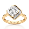 Thumbnail Image 1 of J'Lure Square-Emerald Step-Cut Lab-Grown Diamond Half-Halo Engagement Ring 3 ct tw 18K Yellow Gold