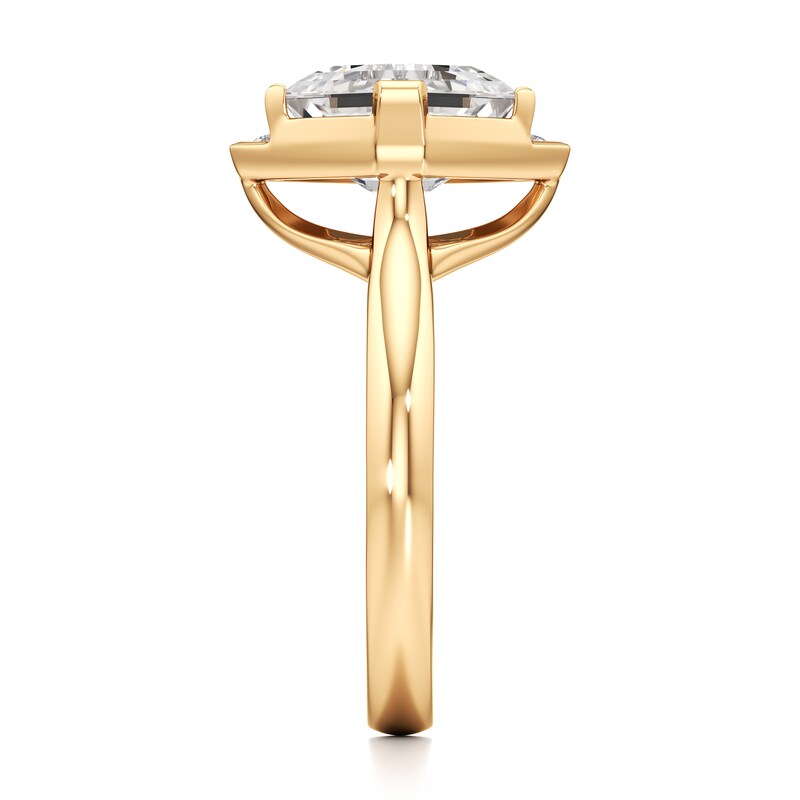 Main Image 3 of J'Lure Square-Emerald Step-Cut Lab-Grown Diamond Half-Halo Engagement Ring 3 ct tw 18K Yellow Gold
