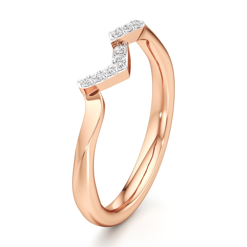 Main Image 4 of J'Lure Lab-Grown Diamond Wedding Band 1/10 ct tw 18K Rose Gold