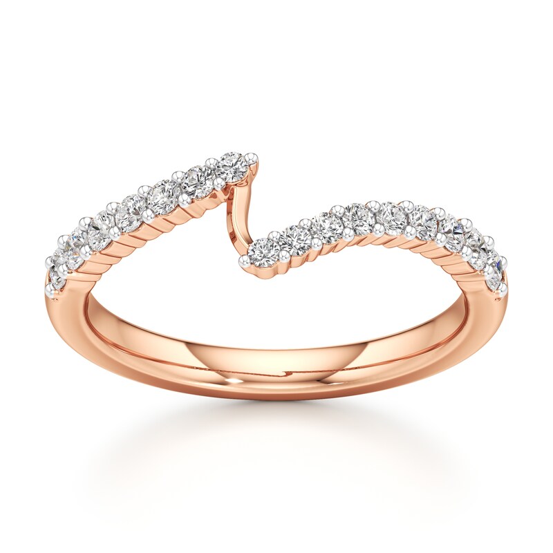 Main Image 1 of J'Lure Lab-Grown Diamond Contour Wedding Band 1/3 ct tw 18K Rose Gold