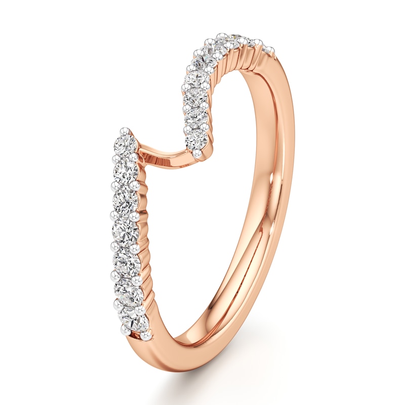 Main Image 4 of J'Lure Lab-Grown Diamond Contour Wedding Band 1/3 ct tw 18K Rose Gold