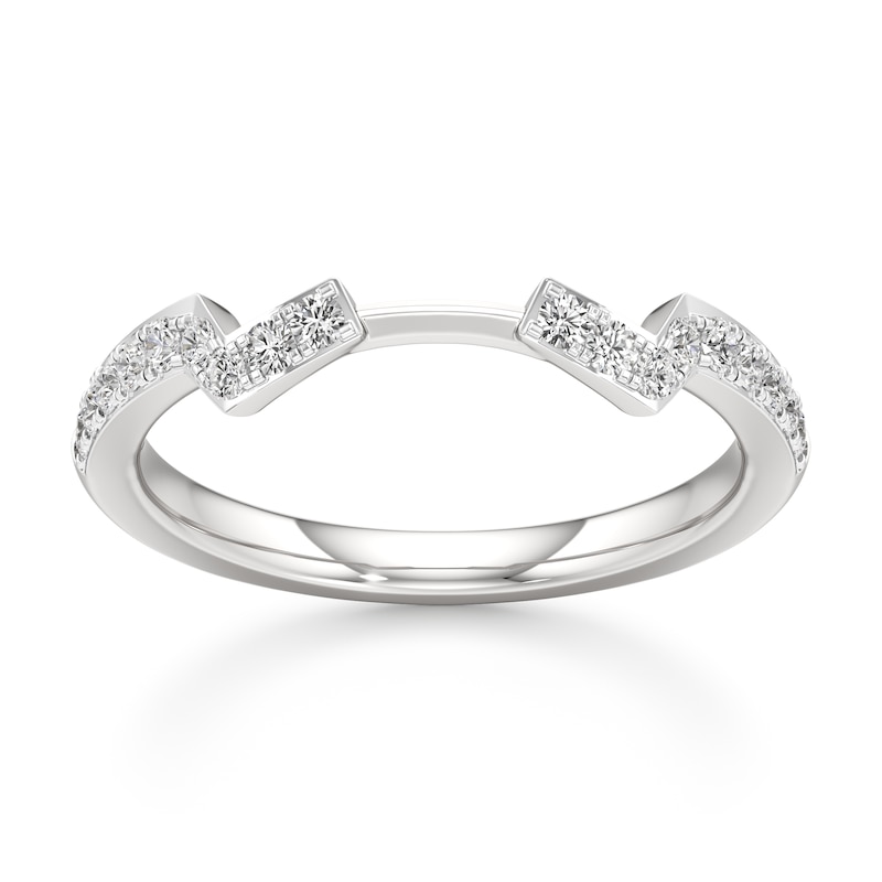 Main Image 1 of J'Lure Lab-Grown Diamond Angled Contour Wedding Band 1/4 ct tw 18K White Gold
