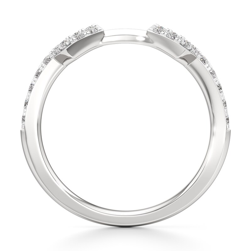Main Image 2 of J'Lure Lab-Grown Diamond Angled Contour Wedding Band 1/4 ct tw 18K White Gold