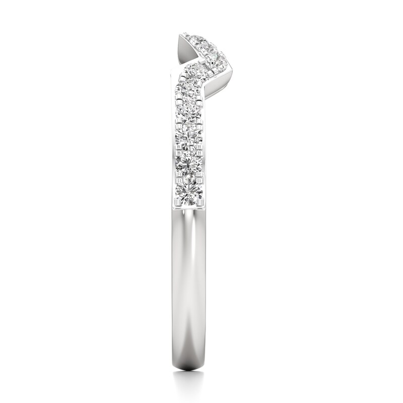 Main Image 3 of J'Lure Lab-Grown Diamond Angled Contour Wedding Band 1/4 ct tw 18K White Gold