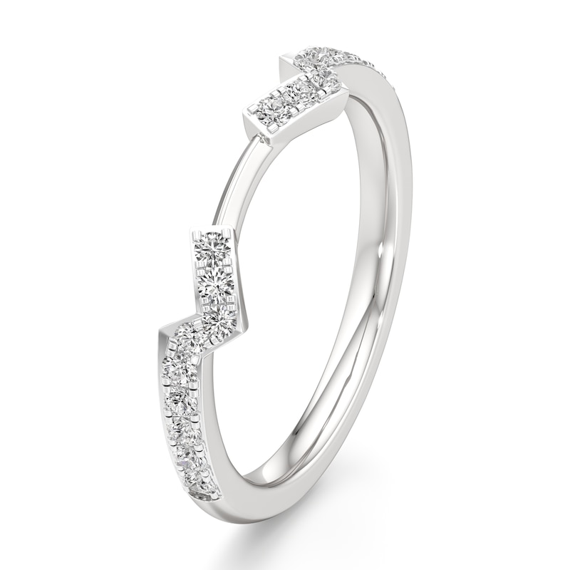 Main Image 4 of J'Lure Lab-Grown Diamond Angled Contour Wedding Band 1/4 ct tw 18K White Gold