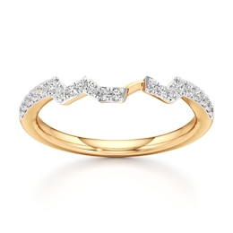 J'Lure Lab-Grown Diamond Angled Contour Wedding Band 1/5 ct tw 18K Yellow Gold